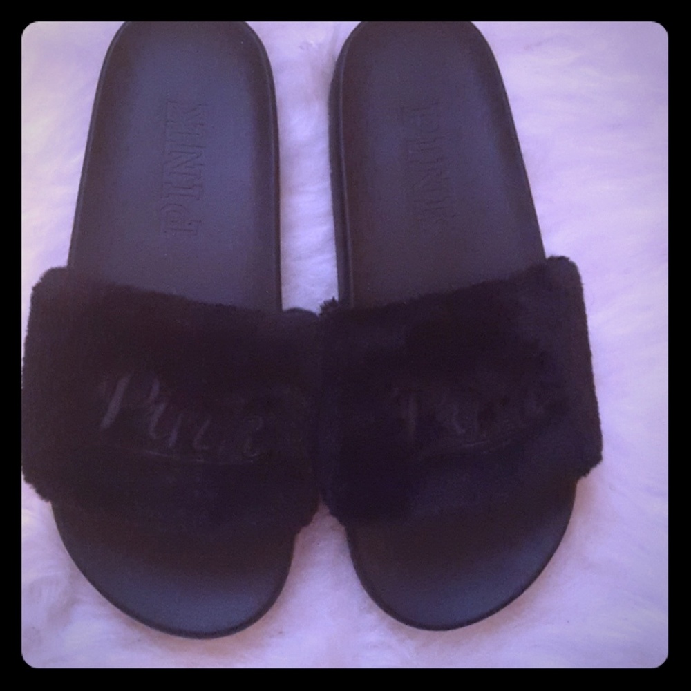NEW!!Holiday Sale!! Fur Pink Slides(hard to find)